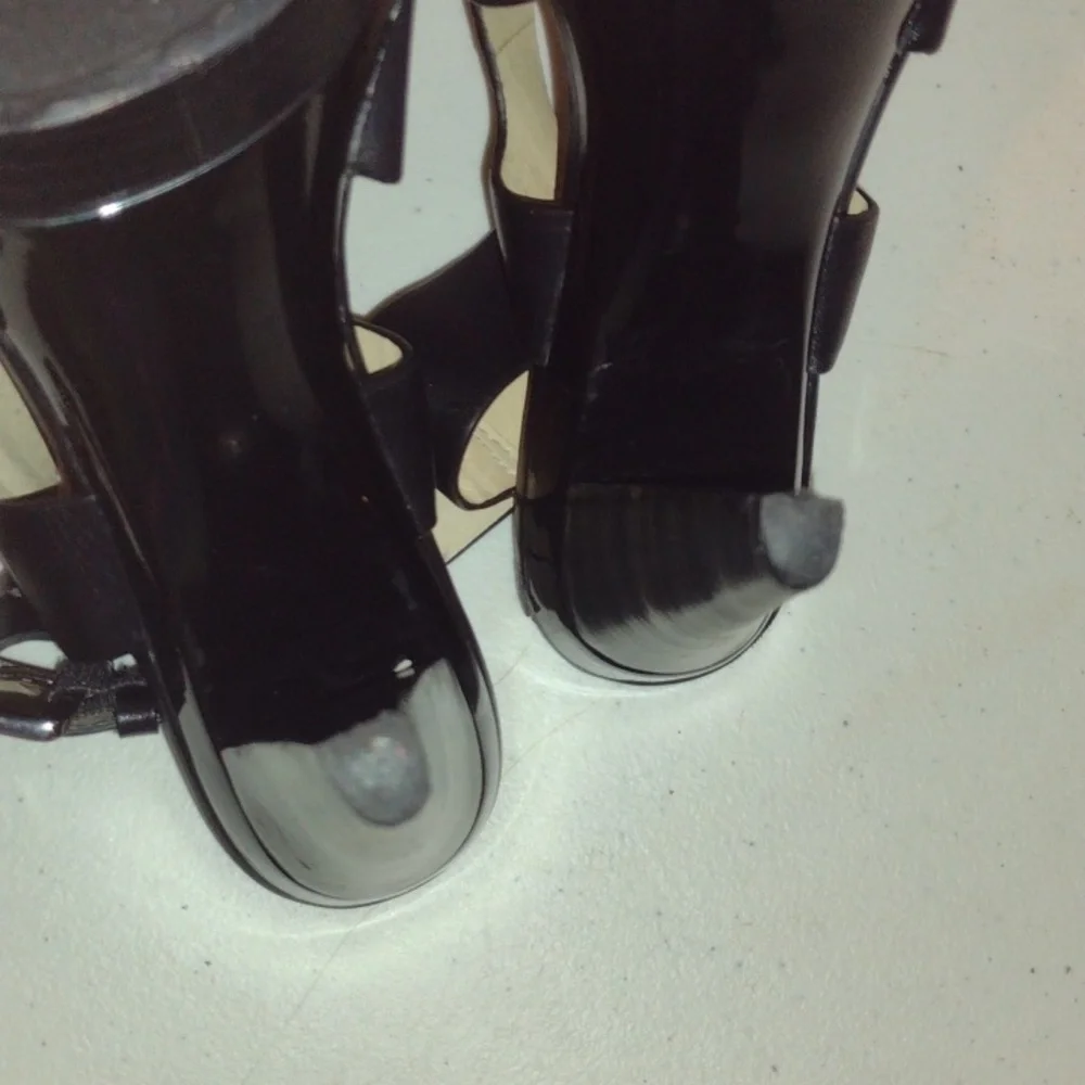 Michael Michael Kors Black Chunky Stiletto High Heels size 6 leather